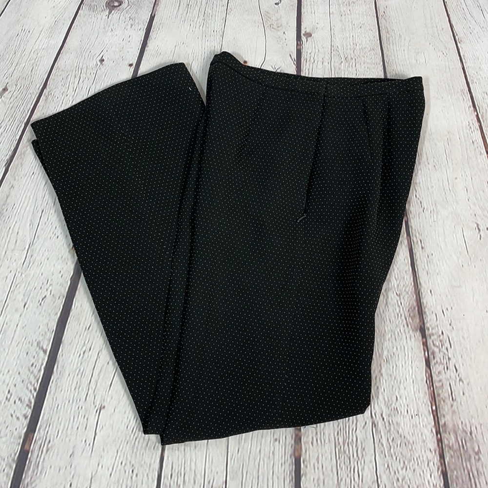Talbots Black/White Micro Dot Dress Slacks Pants 4